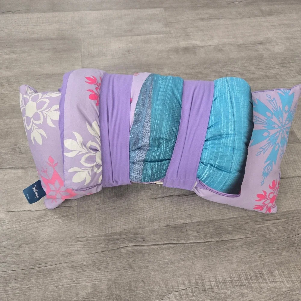 Disney Frozen Sleeping Bag Set Youth Purple Elsa Anna Olaf Slumber Nap Mat